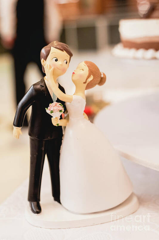 Background Poster featuring the photograph Elegant wedding cake dolls by Joaquin Corbalan