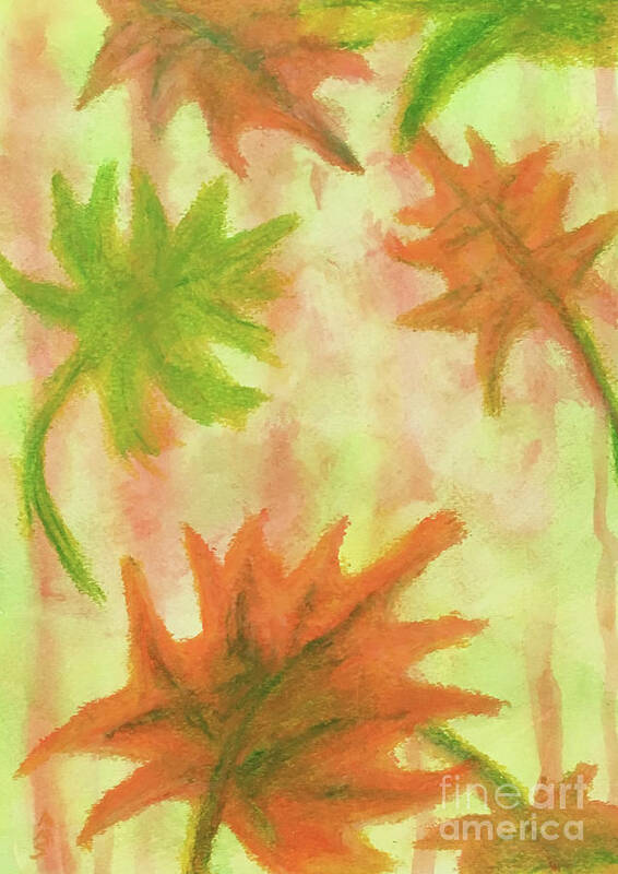 Fall Season Collection Poster featuring the painting Fanciful Fall Leaves by Annette M Stevenson