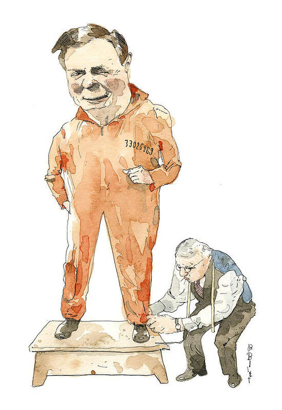 Captionless Poster featuring the painting Fitting by Barry Blitt