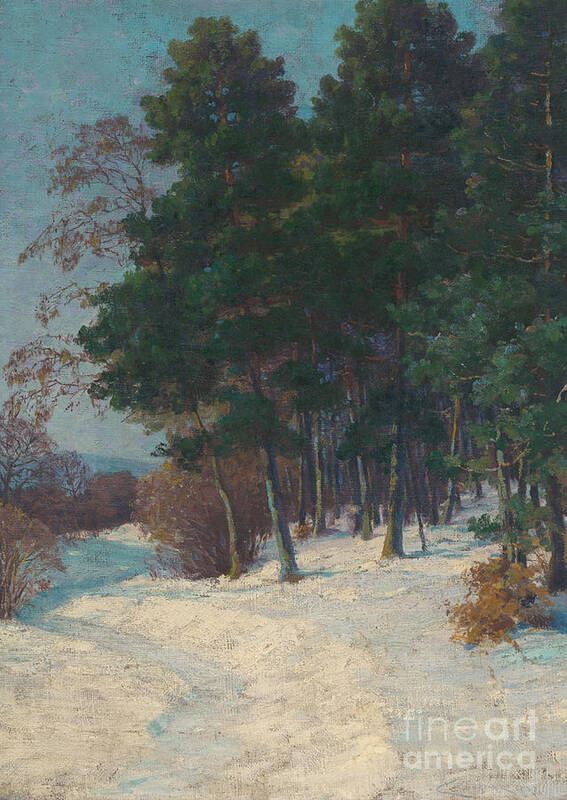 Winter Poster featuring the painting Forest in Winter, 1903 by Ludovit Cordak