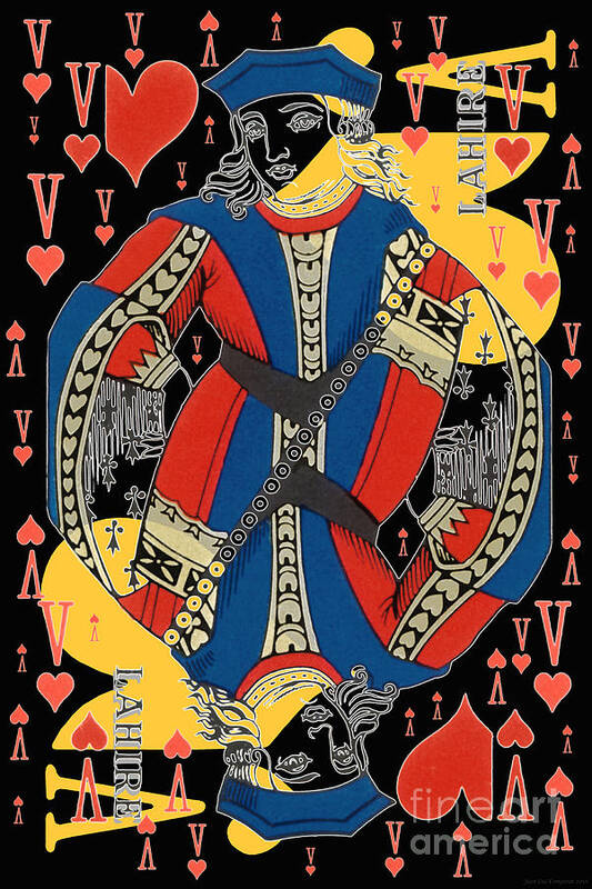 Card Poster featuring the digital art French Playing Card - Lahire, Valet De Coeur, Jack Of Hearts Pop Art - #2 by Jean luc Comperat