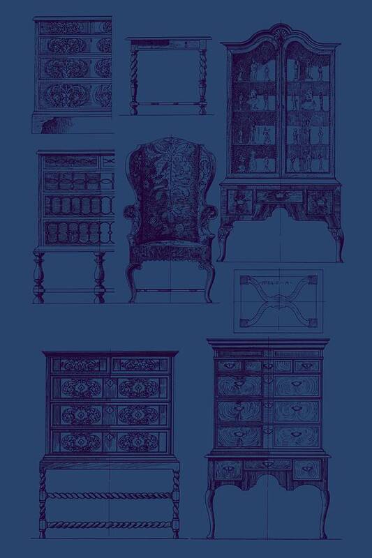 Decorative Elements Poster featuring the painting Furniture Blueprint II by Vision Studio