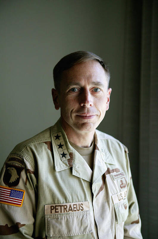 Headshot Poster featuring the photograph General Petraeus Charged With by Brent Stirton