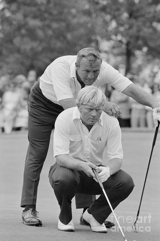 Playoffs Poster featuring the photograph Golf Professionals Nicklaus And Palmer by Bettmann