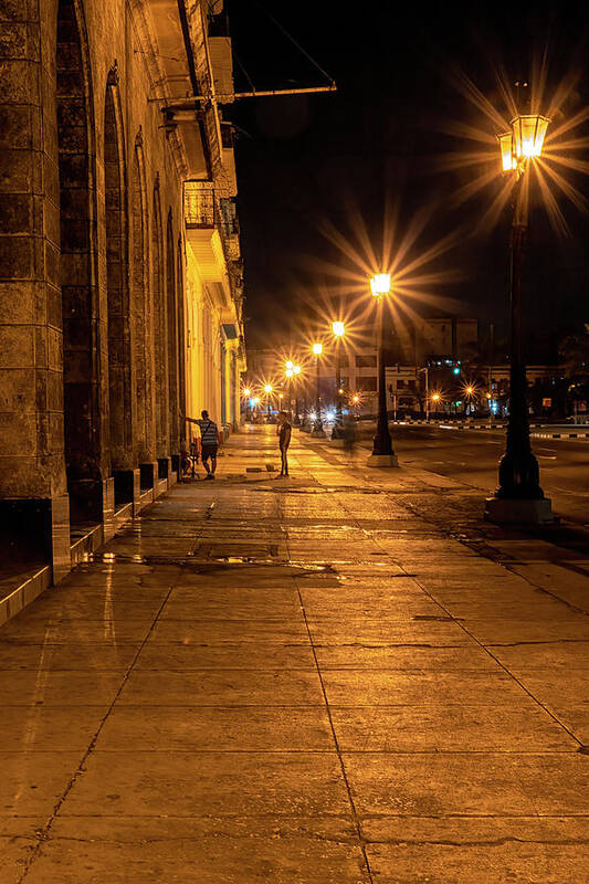 Havana Cuba Poster featuring the photograph Havana Street Lights by Tom Singleton