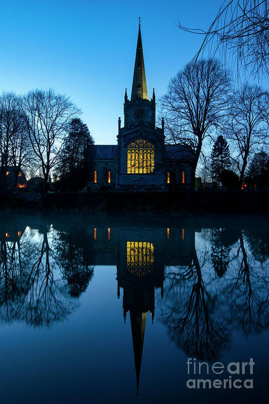 Holy Trinity Church Poster featuring the photograph Holy Trinity Church on a Christmas Night by Tim Gainey