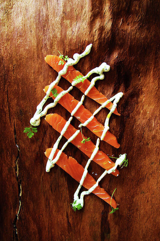 Smoked Food Poster featuring the photograph Home Smoked Salmon, Horseradish Creme by Alan Spedding