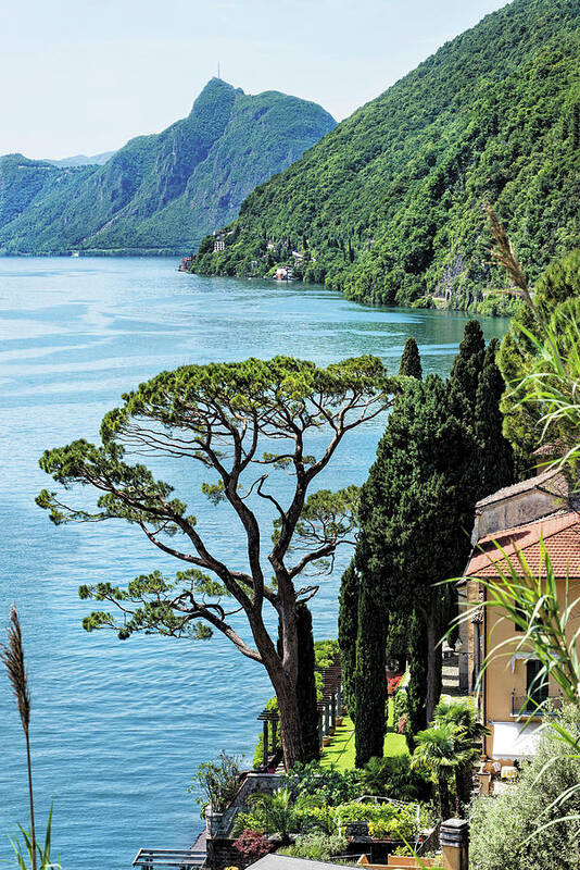 Estock Poster featuring the digital art Italy, Lombardy, Como District, Valsolda, Oria Locality, Lugano Lake by Susy Mezzanotte