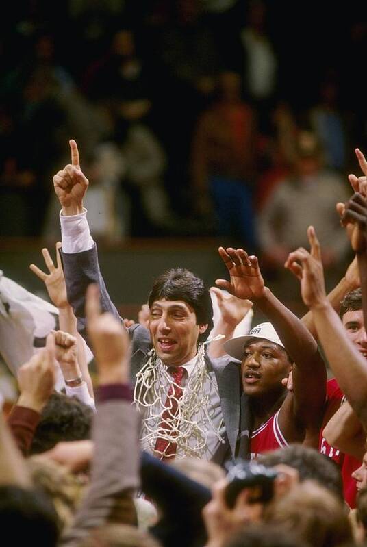 1980-1989 Poster featuring the photograph Jim Valvano Nc St by Getty Images