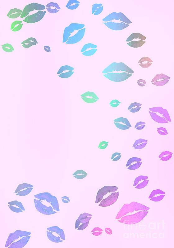 Lips Poster featuring the mixed media Kiss Noise by Rachel Hannah