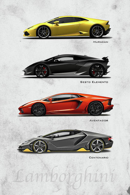 Lamborghini Poster featuring the digital art Lamborghini Raging Bulls by Airpower Art