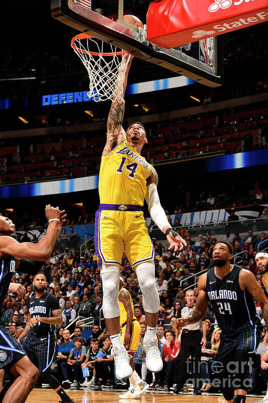 Danny Green Poster featuring the photograph Los Angeles Lakers V Orlando Magic by Gary Bassing