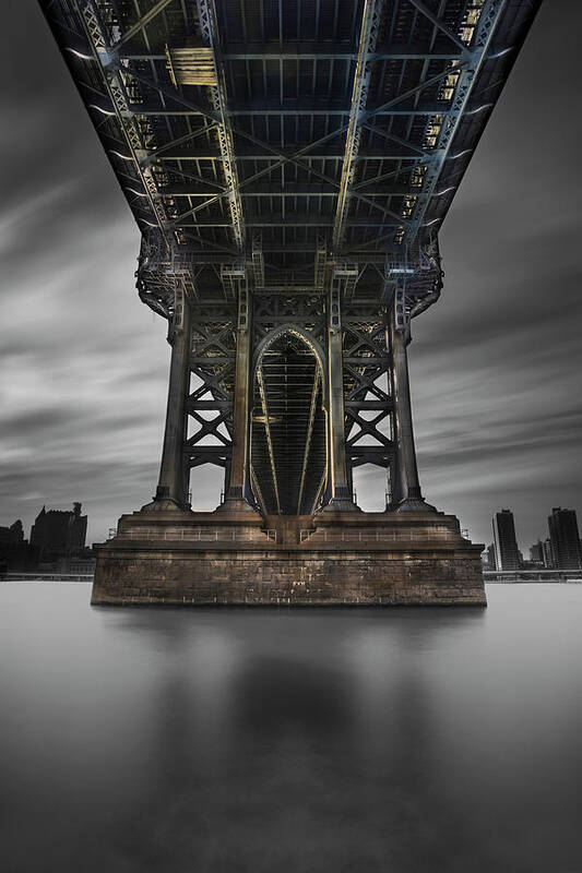 Manhattan Bridge 2 Pop Poster featuring the photograph Manhattan Bridge 2 Pop by Moises Levy