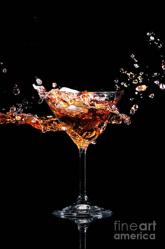 Cocktail Poster featuring the photograph Martini cocktail splash by Jelena Jovanovic