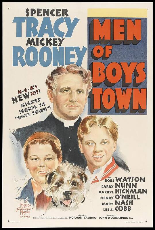 1940s Poster featuring the photograph Men Of Boys Town -1941-. by Album