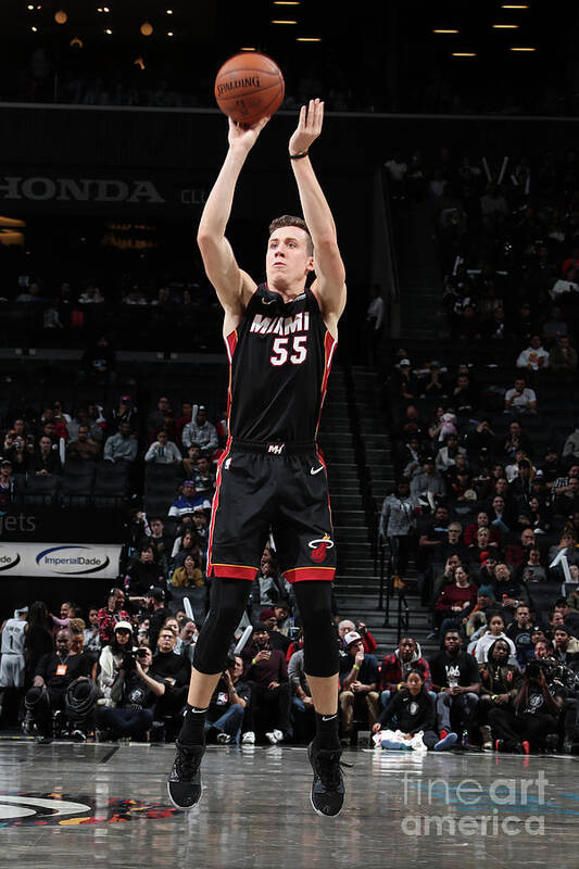 Duncan Robinson Poster featuring the photograph Miami Heat V Brooklyn Nets by Nathaniel S. Butler