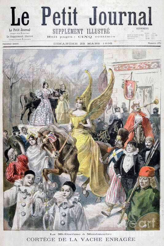 Horse Poster featuring the drawing Mid-lent Celebrations, Paris, 1896 by Print Collector
