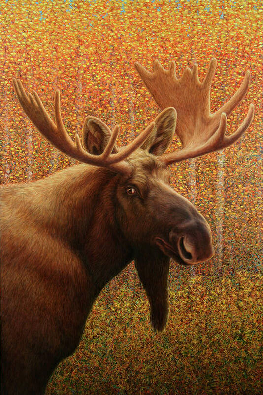 Moose Poster featuring the mixed media Moose by James W. Johnson