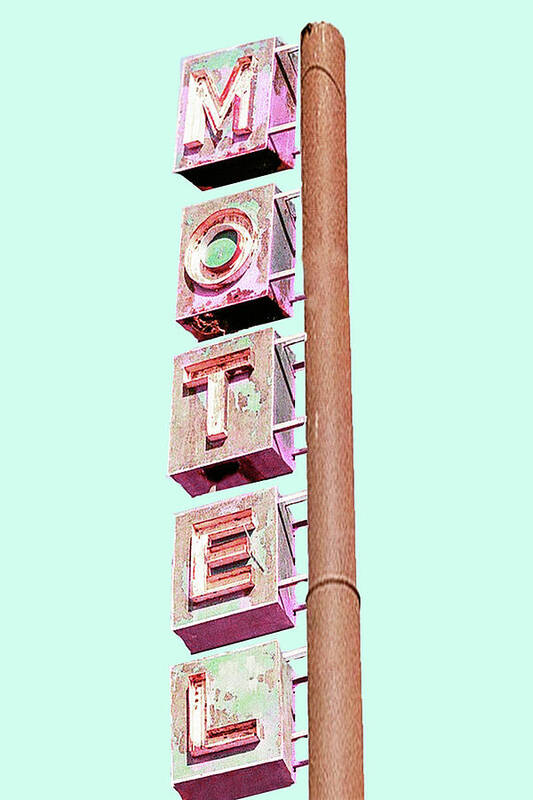 Motel Poster featuring the digital art Motel Sign by South Social Studio
