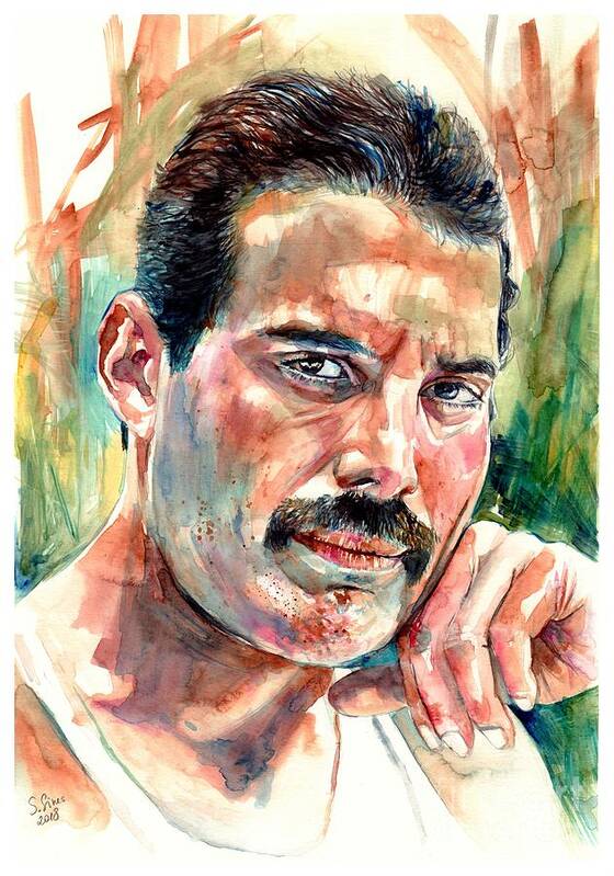 Freddie Mercury Poster featuring the painting No One But You - Freddie Mercury Portrait by Suzann Sines