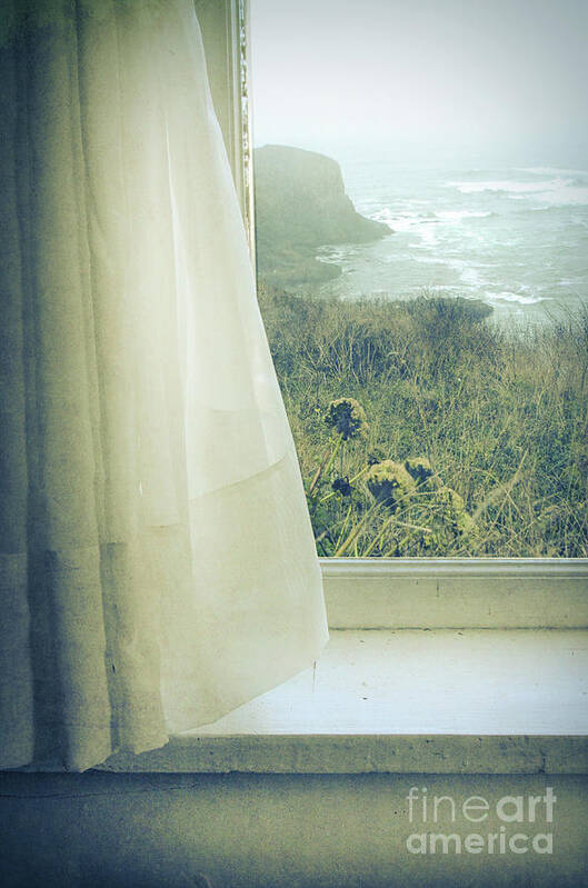 Window Poster featuring the photograph Ocean View Out Widow by Jill Battaglia