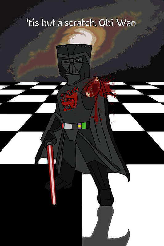 Darth Vader Poster featuring the digital art Only a Scratch by John Haldane