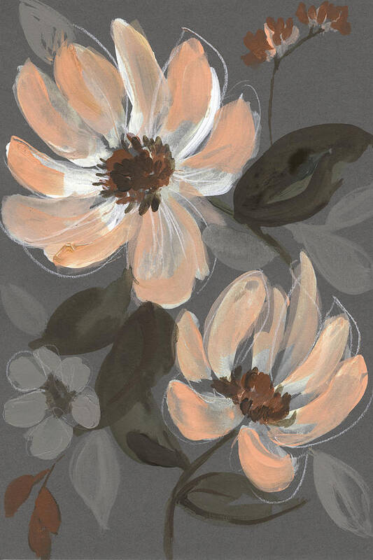 Botanical Floral Poster featuring the painting Peach & Sienna Bouquet II by Jennifer Goldberger