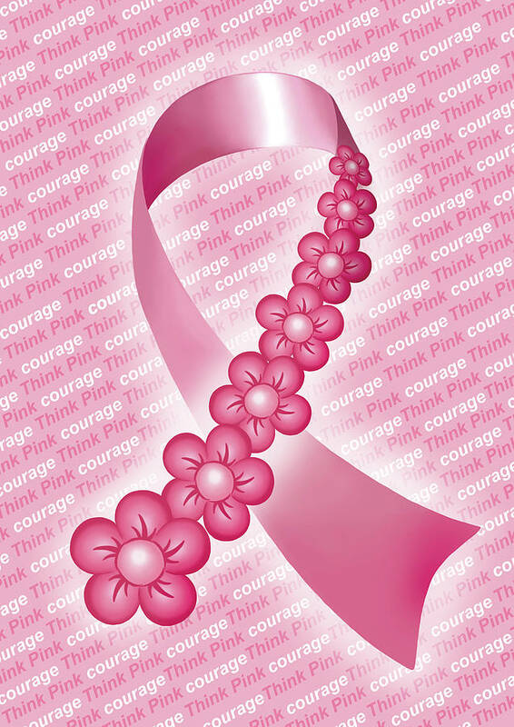 Think Pink Poster featuring the digital art Pink Courage I by Olga And Alexey Drozdov