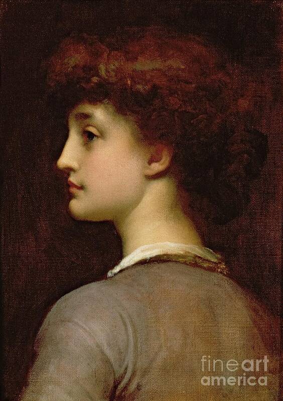 Art Poster featuring the painting Portrait Of A Young Girl by Frederic Leighton