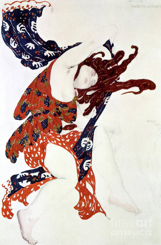 Ballet Dancer Poster featuring the drawing Premiere Bacchante, Costume Design by Print Collector