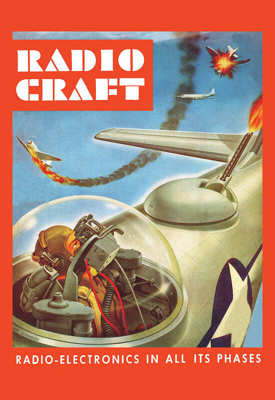 B-29 Poster featuring the painting Radio-Craft: Fighter Plane by Alex Schomburg
