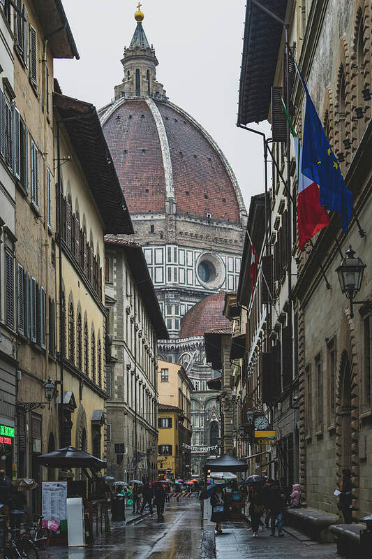 Italy Poster featuring the photograph Rain In Florence by Randy Lemoine