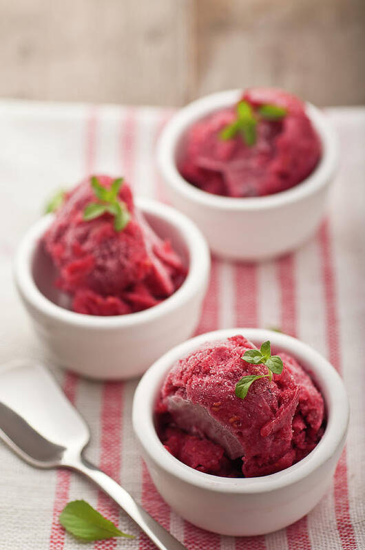 Bulgaria Poster featuring the photograph Raspberry Sorbet by Food Style And Photography