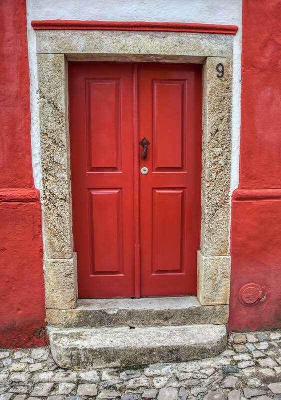 Door Poster featuring the photograph Red Door Nine of Obidos by David Letts