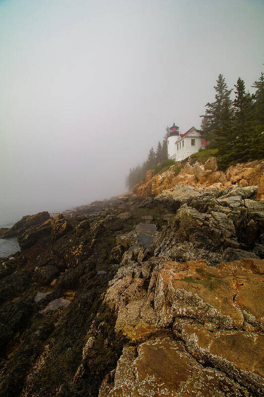 Acadia National Park Poster featuring the photograph Rocky Coast at Bass Harbor Lighthouse Maine by Jeff Folger