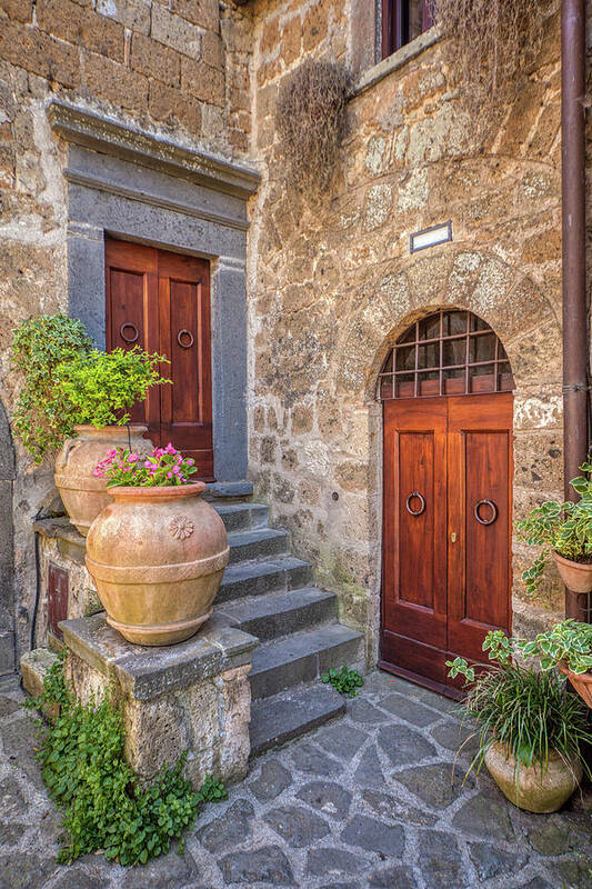 Courtyard Poster featuring the photograph Romantic Courtyard Of Tuscany by David Letts