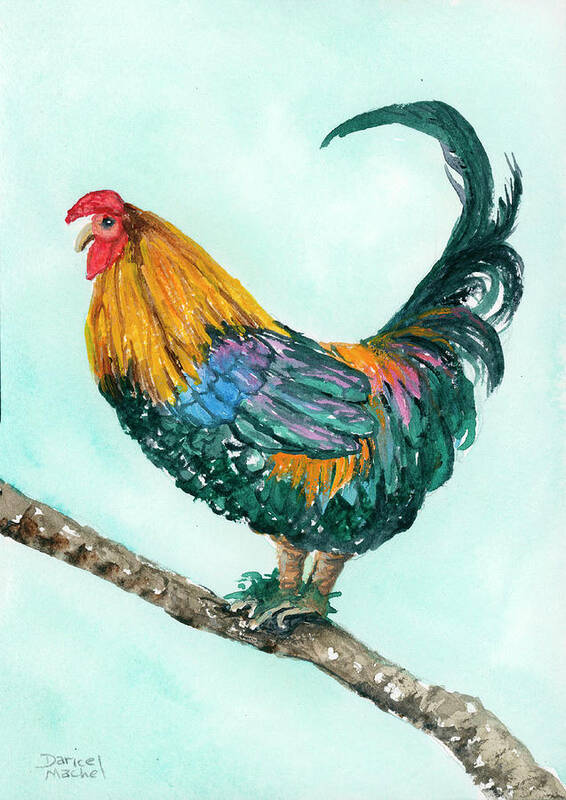 Rooster Poster featuring the painting Rooster 9 by Darice Machel McGuire