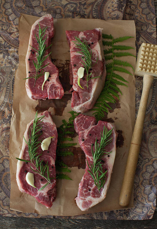 Newtown Poster featuring the photograph Rosemary New York Strip Steak by Yelena Strokin