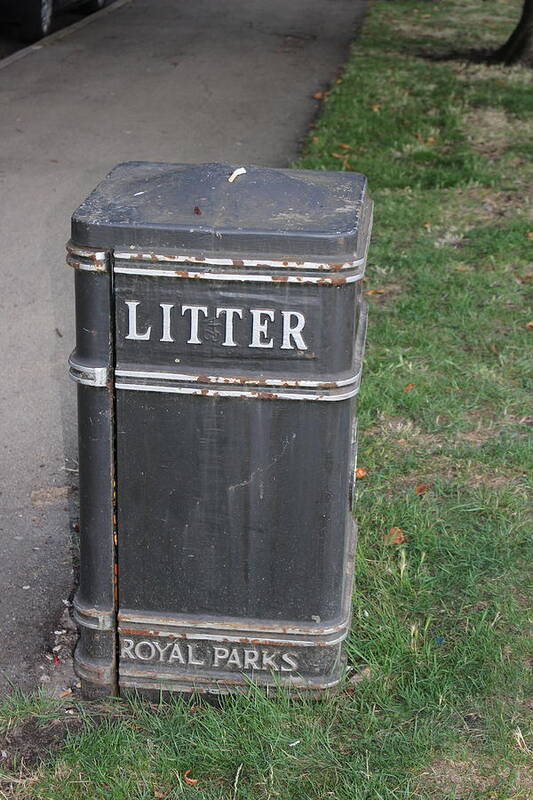Litter Poster featuring the photograph Royal Park Garbage Can by Laura Smith