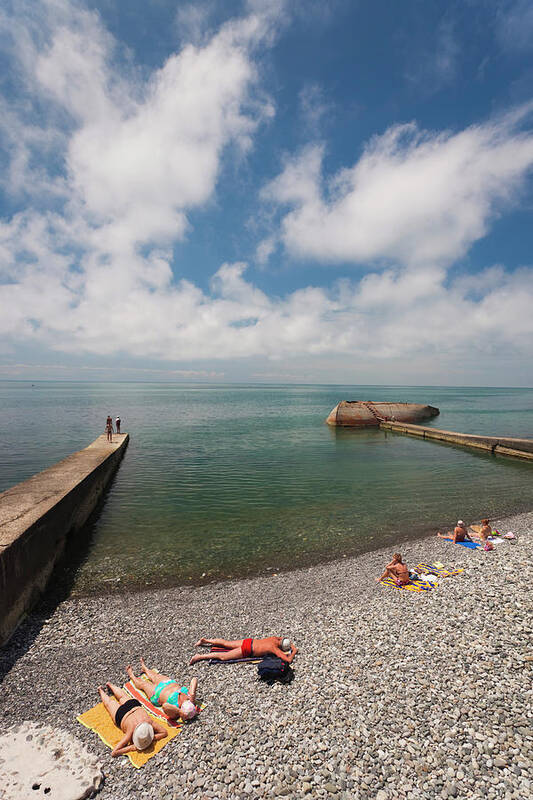 Water's Edge Poster featuring the photograph Russia, Black Sea Coast, Sochi by Walter Bibikow