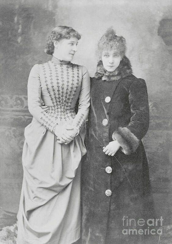 Sarah Bernhardt Poster featuring the photograph Sarah Bernhardt With Lillie Langtry by Bettmann