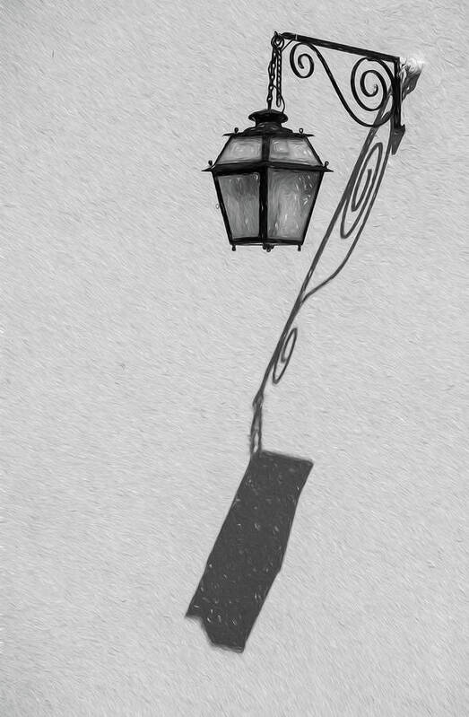 B&w Poster featuring the photograph Shadow Lamp BW by David Letts
