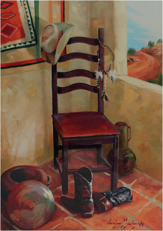Western Art Poster featuring the painting Siesta Time by Carolyne Hawley