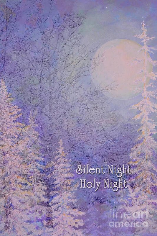 Christmas Card Poster featuring the mixed media Silent Night by Malanda Warner