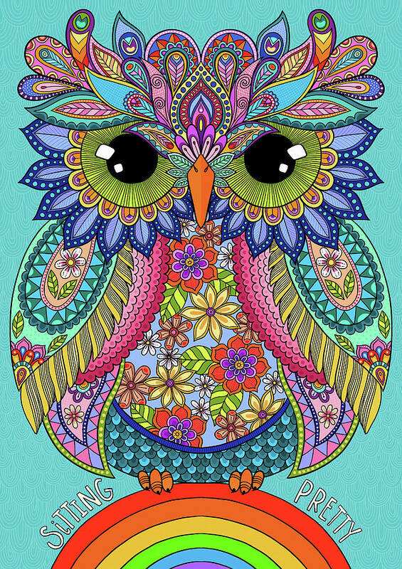 Sittin Pretty Owl Poster featuring the digital art Sittin Pretty Owl by Hello Angel