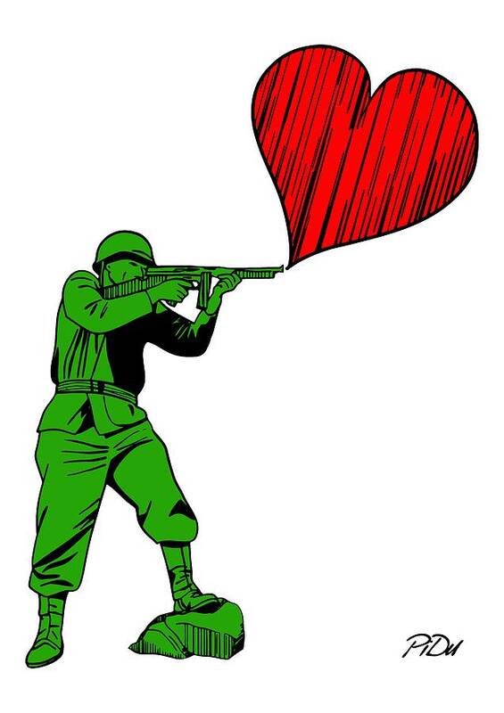 Military Poster featuring the digital art Soldier of Love by Piotr Dulski