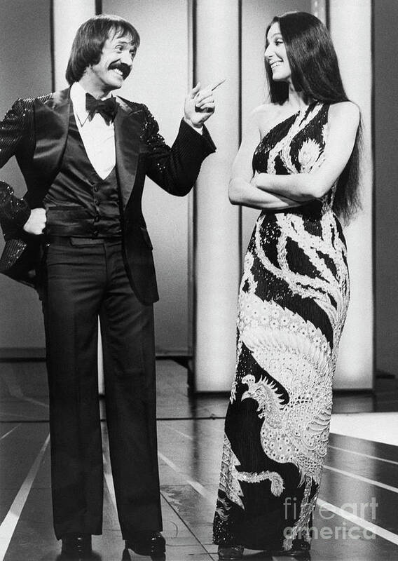 Event Poster featuring the photograph Sonny Bono And Cher On Television by Bettmann
