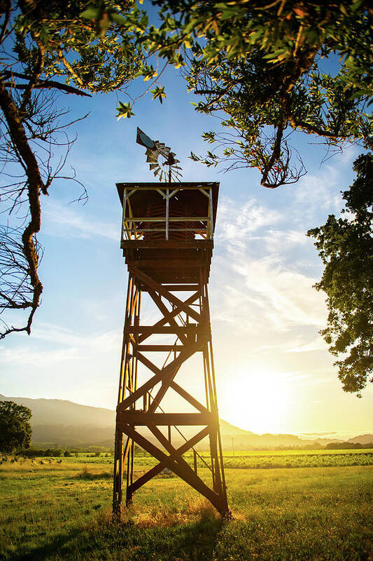 Windmill Poster featuring the photograph Sonoma Valley Windmill Tower by Aileen Savage