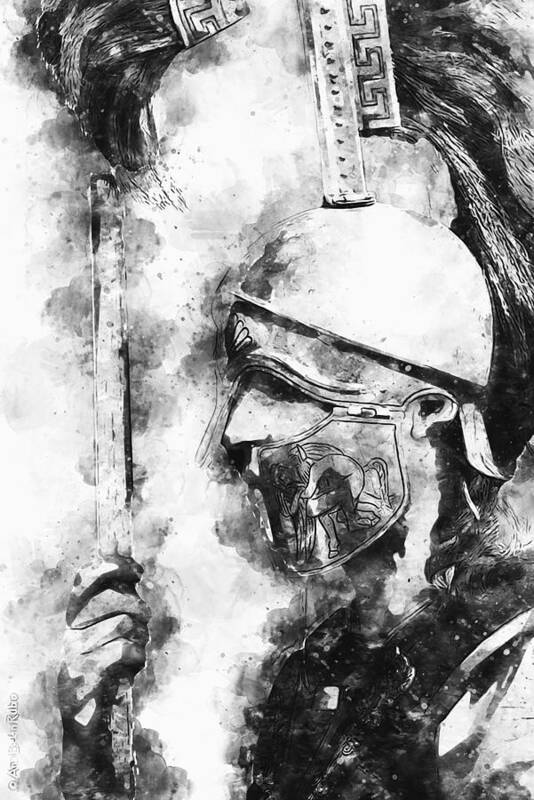 Spartan Warrior Poster featuring the painting Spartan Hoplite - 30 by AM FineArtPrints