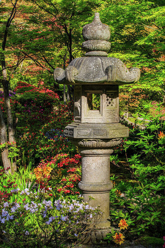 Japanese Garden Poster featuring the photograph Spring Lantern by Briand Sanderson